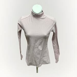 Under Armour Womens Mock Neck Base Layer Shirt Pink Long Sleeve Size M
